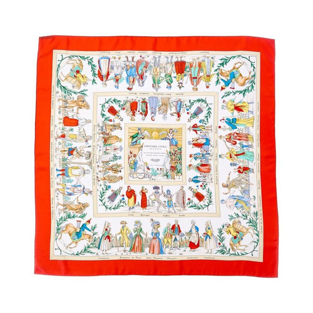 Hermès Costumes Civils Actuels Françoise De La Perrière Silk Scarf (Authentic - Picture 1 of 1